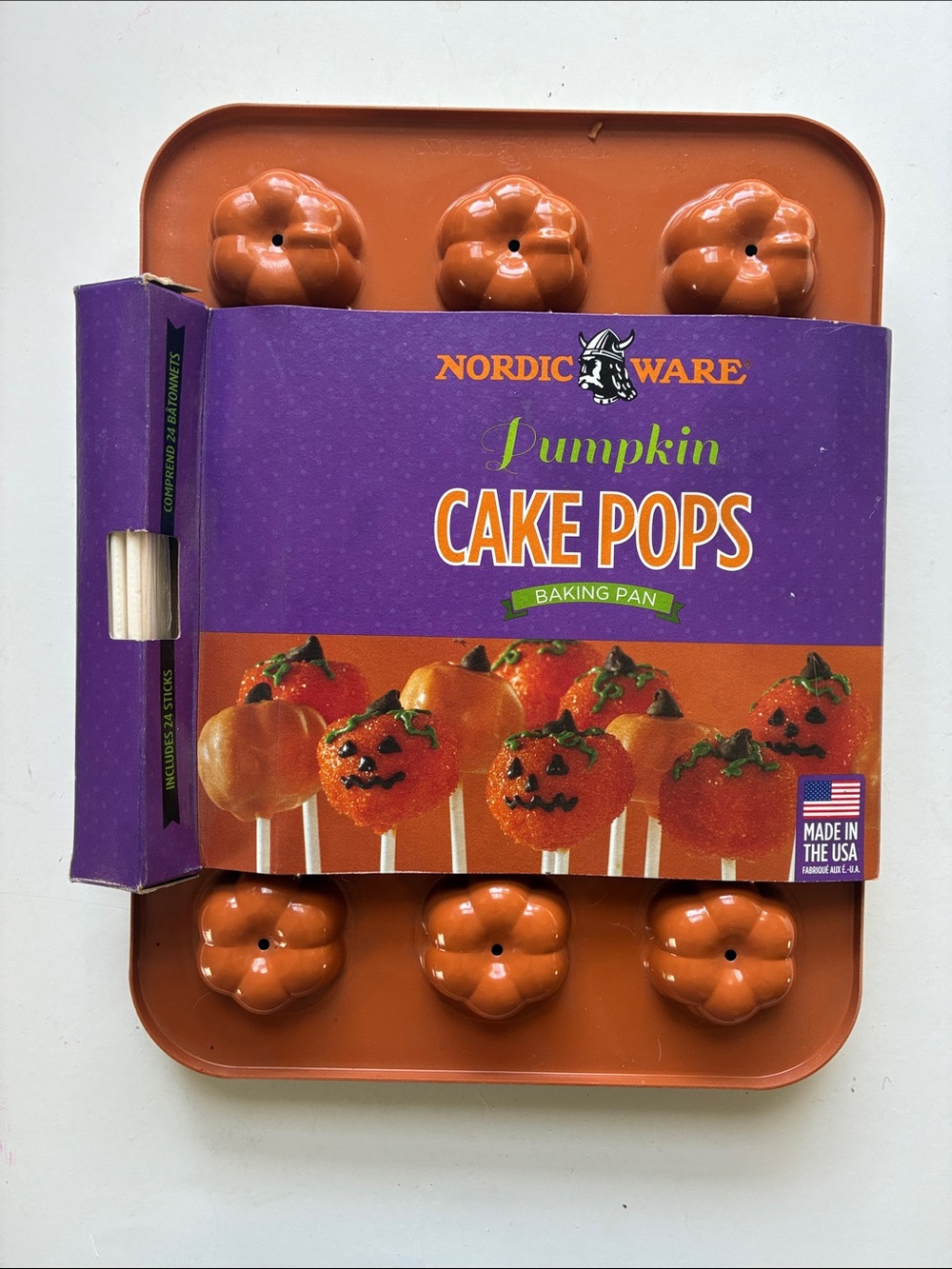 Nordic Ware Pumpkin Cake Pop Pan in Orange